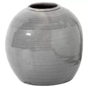 Hill Interiors Garda Glazed Tiber Vase in Grey