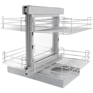 KuKoo RH Magic Corner Kitchen Pull Out Baskets, Slide Out - Silver