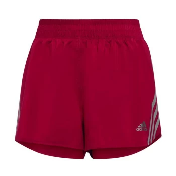 adidas Run Icons 3-Stripes Running Shorts Womens - Legacy Burgundy