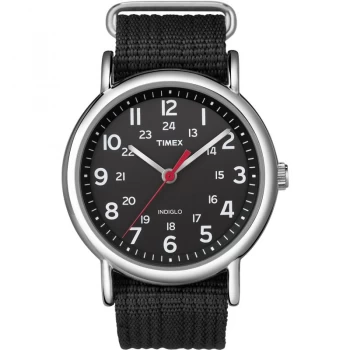 Timex T2N647 Unisex Weekender Watch with Black Fabric Strap