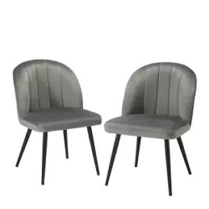 Leeds Plywood Orla Dining Chair Grey (pack Of 2)