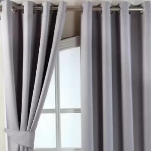 Homecapes Grey Herringbone Chevron Blackout Curtains Pair Eyelet Style, 90x72'