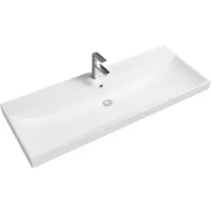 Thick-Edge 5409 Ceramic 120.5cm Inset Basin with Scooped Full Bowl