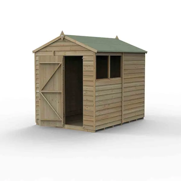 Forest Garden 4LIFE Apex Shed 6x8 - Single Door - 2 Window