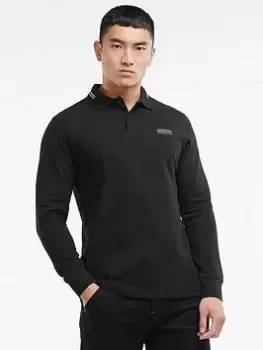 Barbour International Legacy Tipped L/s Polo - Black, Size S, Men