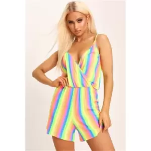 I Saw It First Multi Neon Stripe Cami Playsuit - Multi