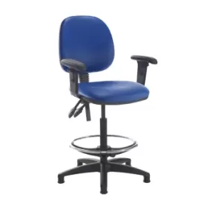 Dams MTO Jota Draughtsmans Chair with Adjustable Arms - Nero Black Vinyl