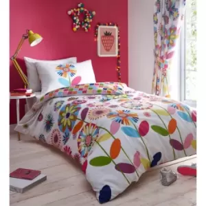 Portfolio Home Kids Club Candy Bloom Double Size Duvet Cover & Pillow Cases Bed Set Multi-coloured