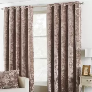 Verona Oyster Velvet Eyelet Curtain Brown and Grey