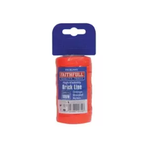 Faithfull Hi-vis Nylon Brick Line 100m (330ft) Orange Faiblhvo