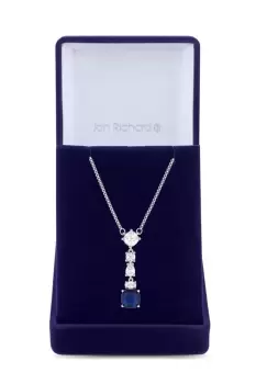 Rhodium Plated Mixed Stone Montana Blue Necklace - Gift Boxed