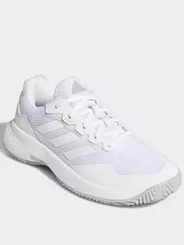 adidas Gamecourt 2.0 Tennis Shoes, White/Grey, Size 4, Women