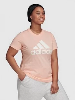 adidas Badge Of Sport T-Shirt (Curve) - Coral, Size 2X, Women