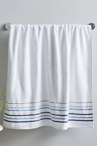 Catherine Lansfield 'Java Stripe' Towels White