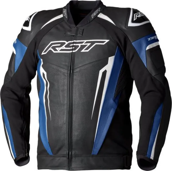 RST Tractech Evo 5 Leather Jacket Blue Black White Size 56