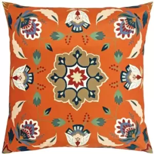 Furn Folk Floral Cushion Cover (30cm x 50cm) (Orange)