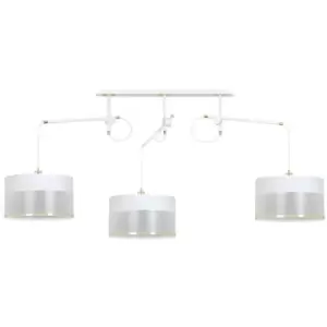 Emibig Monolit White Pendant Ceiling Light with Black, Gold Fabric Shades, 3x E-27