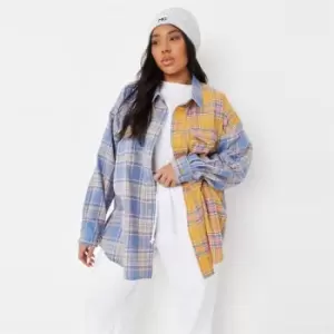 Missguided Plus Spliced Checked Shirt - Multi