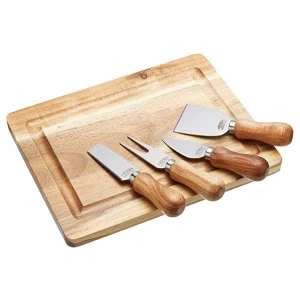 Artesa Acacia Cheese Board Set with 4 Knives