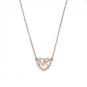 Michael Kors Logo Heart Necklace - Rose Gold