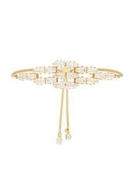 Accessorize Statement Baguette Clasp Bracelet - Crystal