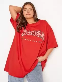 Yours Oversized 'la' Tunic. Tomato Red, Red, Size 18, Women