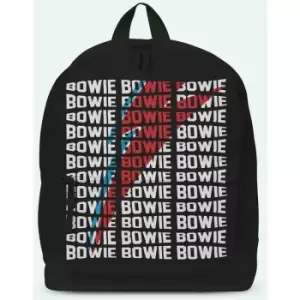 David Bowie Backpack Warped Flash Logo Official Rocksax - Multicoloured