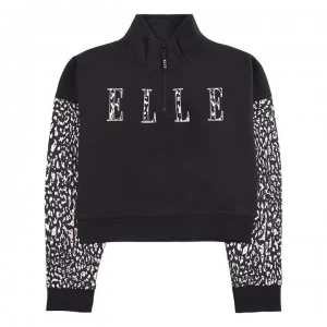 Elle Elle Cheetah quarter Zip JG12 - Black