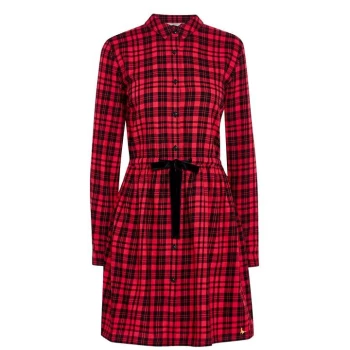 Jack Wills Burley Check Mini Shirt Dress - Red