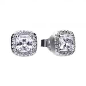 Diamonfire Silver White Zirconia Square Earrings E5590