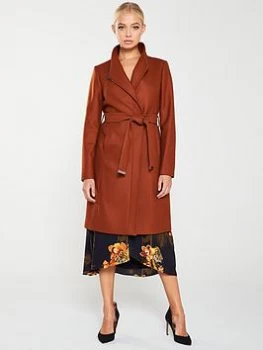 Ted Baker Ellgenc D-ring Wrap Coat - Brown, Tan, Size 4=14, Women