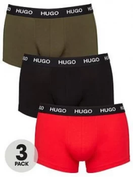 Hugo Boss 3 Pack Trunks Black/Red/Khaki Size L Men