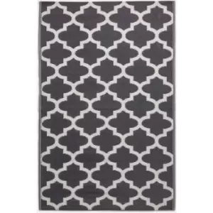 Homescapes - Nola Geometric Black & White Outdoor Rug, 120 x 180cm - Black & White