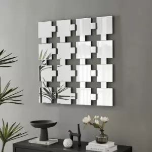 Furniturebox Loki Statement Square Grid Large Wall Mirror Hallway Living Room Dining Room Bedroom