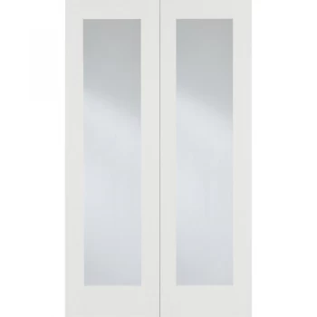 LPD Pattern 20 White Primed Glazed Internal Door Pair - 1981mm x 1066mm (78 inch x 42 inch)