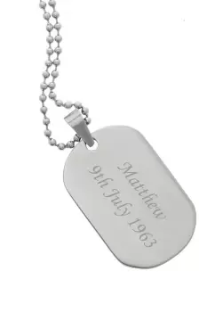 Stainless Steel Dog Tag Necklace - Silver