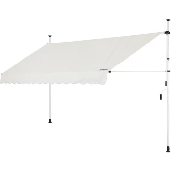 Clamp Awning Telescopic Balcony Canopy 150 - 400cm Retractable Sunshade Beige, 400cm (de)