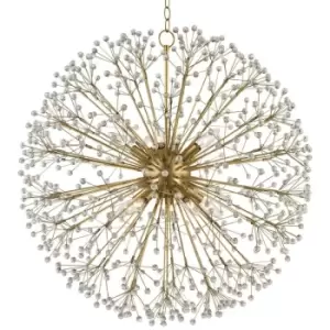 Dunkirk 10 Light Chandelier Brass, Crystal