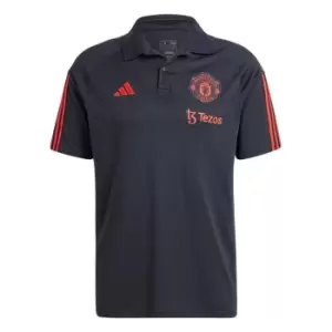 adidas Manchester United Training Polo Shirt 2023 2024 Adults - Black