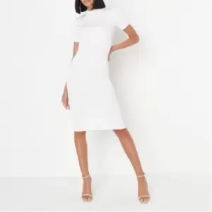 Missguided Back Knitted Midi Dress - White