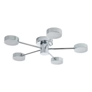 Spa Edessa LED 5 Light Ceiling Light 25W Cool White Opal and Chrome