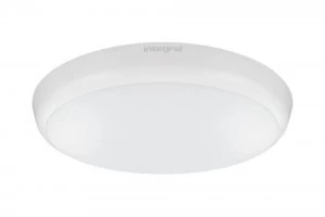 LED Flush Ceiling / Wall Light 12W 4000K 1056lm IK10 Sensor Matt White IP54