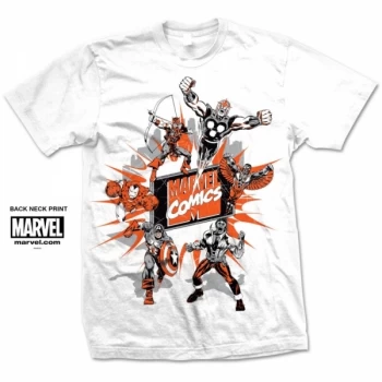 Mavel Comics Marvel Montage 2 Mens White T Shirt Medium