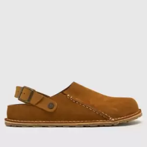 BIRKENSTOCK Lutry Suede Clogs Sandals In Tan