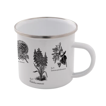 Flowers Enamel Mug - White