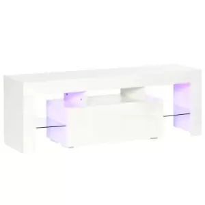 Homcom High Gloss TV Stand With 16 Colour Options LED RGB Lights And Remote Control White