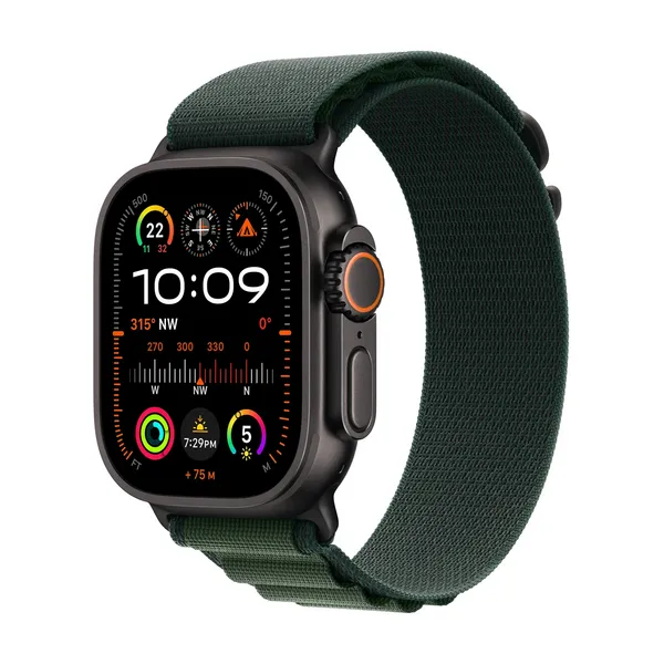 Apple Ultra 2 Apple Watch in Dark Green Alpine Loop - Large