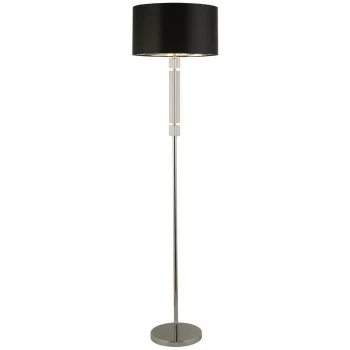 Searchlight - Chrome, Glass Lamp with Black Shade Silver Inner