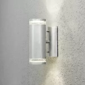 Konstsmide Modena Outdoor Modern Up Down Double Wall Light Galvanized Steel, Transparent, IP44