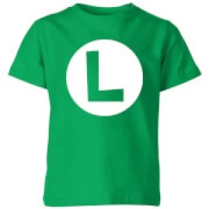 Nintendo Super Mario Luigi Logo Kid's T-Shirt - Kelly Green - 7-8 Years